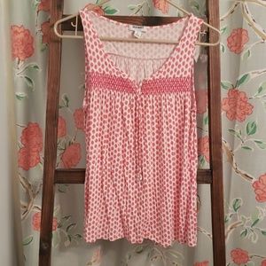 Pink and white tank top